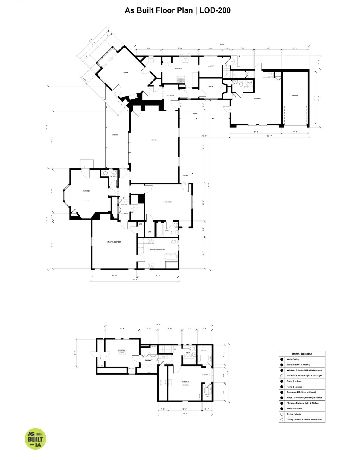 What does an as built floor plan typically have?